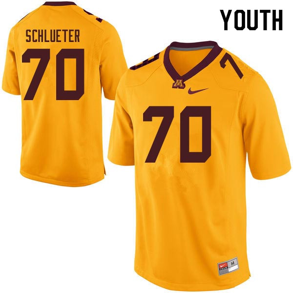 Youth #70 Sam Schlueter Minnesota Golden Gophers College Football Jerseys Sale-Gold - Click Image to Close